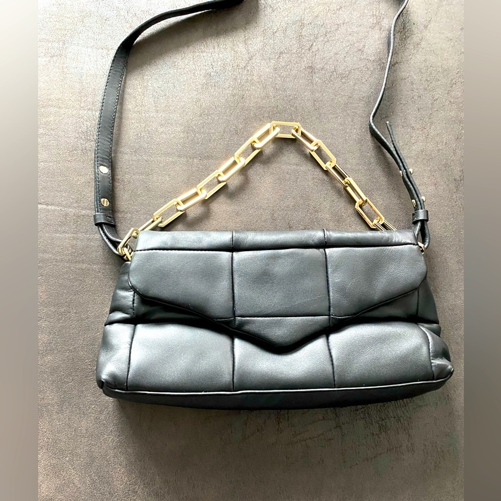 Vince Camuto Black Crossbody Bag with Gold Chain
